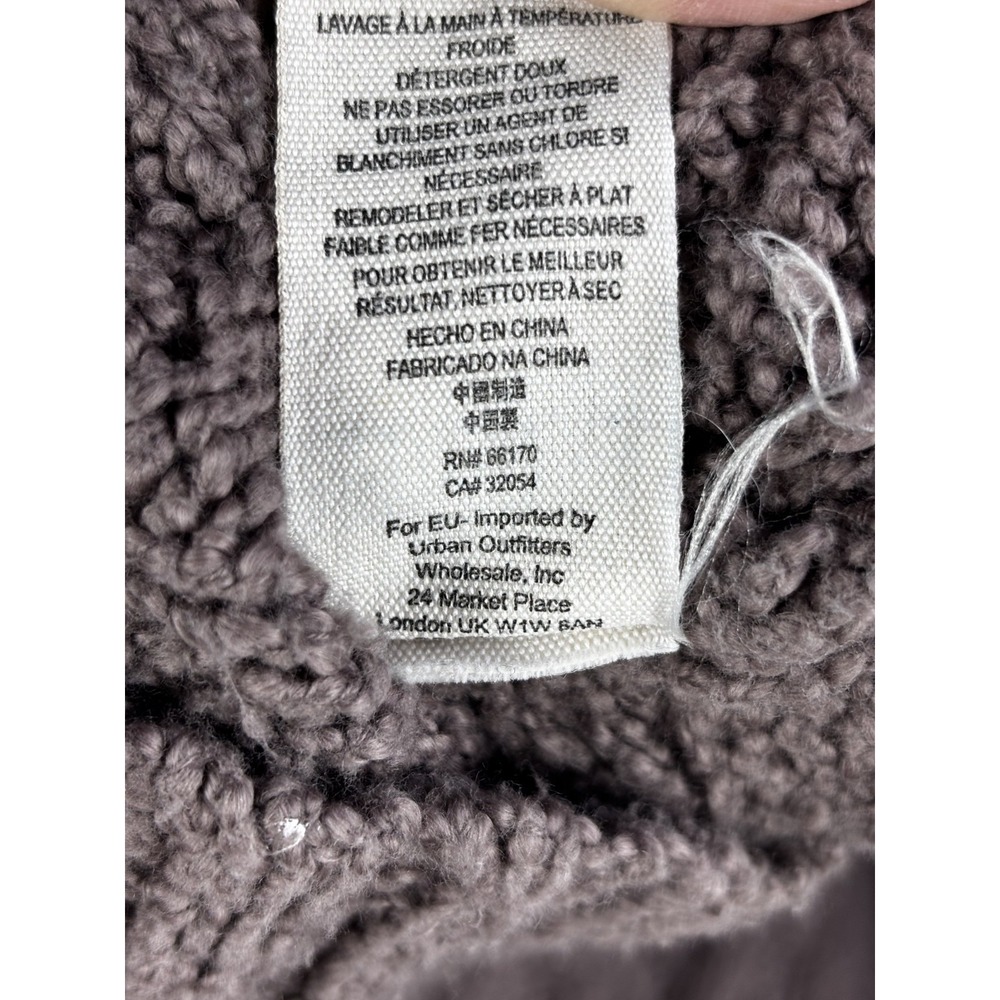 Free People Easy Cable V Neck Sweater Women's L Brown Oversized Boho Cozy Chic - Picture 5 of 5